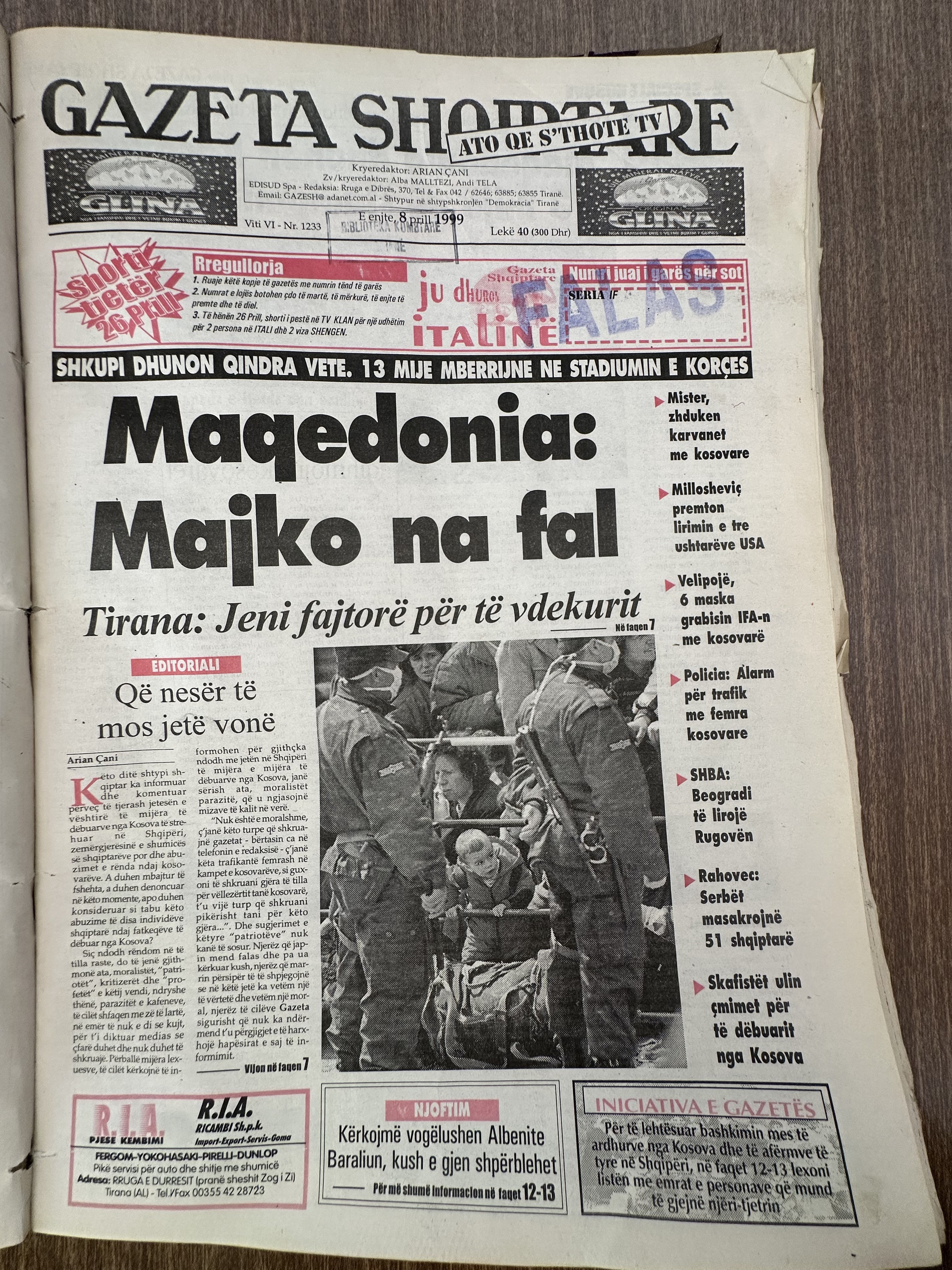 Gazeta Shqiptare 1999-04-08